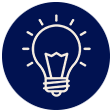 A light bulb icon